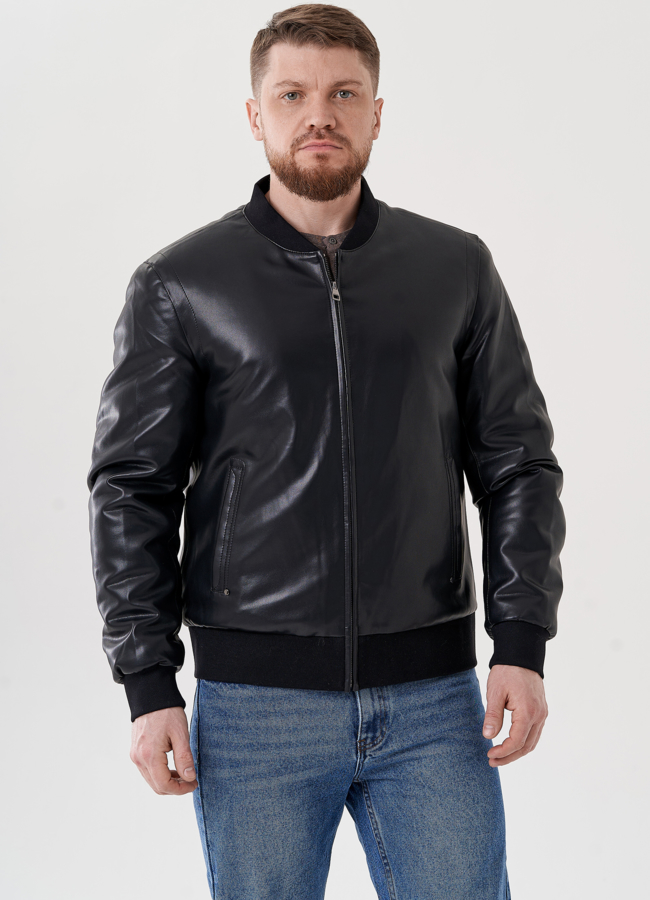 Куртка бомбер черного цвета  модель № 24467 универмаг малина