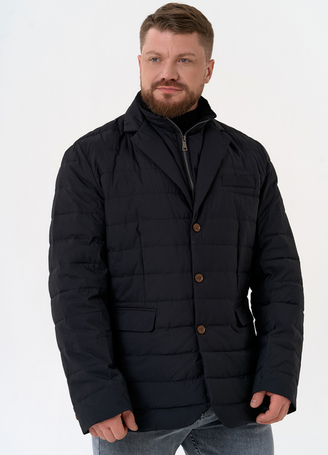 Мужской пуховик со съемной манишкой модель № 31460 в кредит