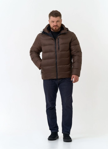 Мужской пуховик с капюшоном  фото