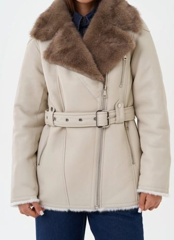Дубленка "косуха" из эко кожи фото