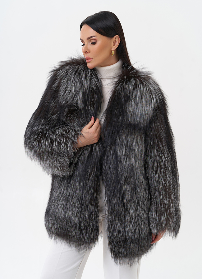 Куртка из чернобурой лисы модель № 29483 универмаг малина