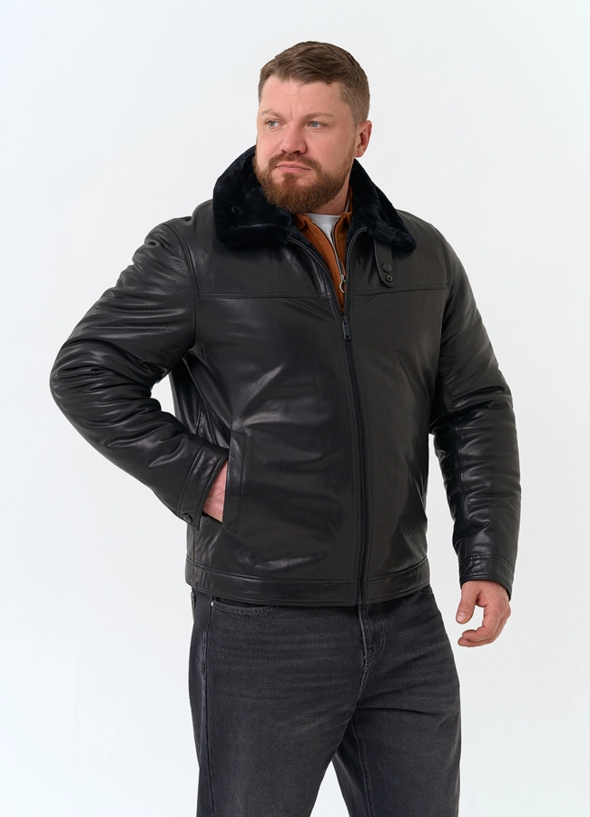 Мужская натуральная дубленка модель № 34386 универмаг малина фото