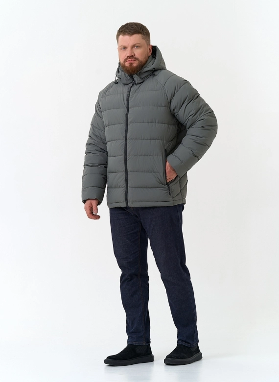 Мужской пуховик с капюшоном  фото