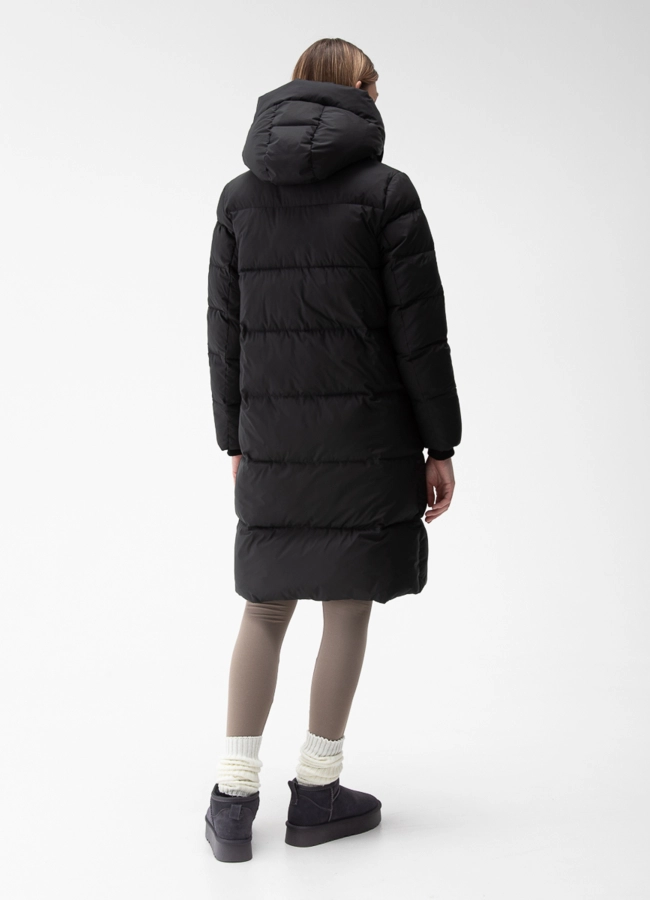 Женский пуховик с капюшоном  модель № 28409 универмаг малина