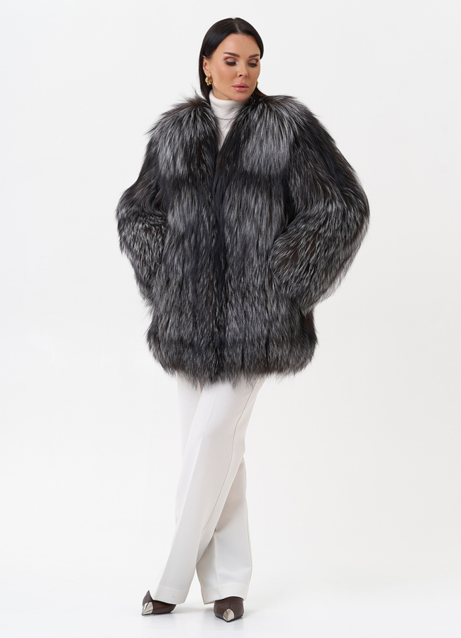 Куртка из чернобурой лисы модель № 29483 универмаг малина