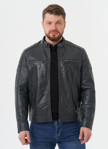 Мужская "мото" куртка из натуральной кожи