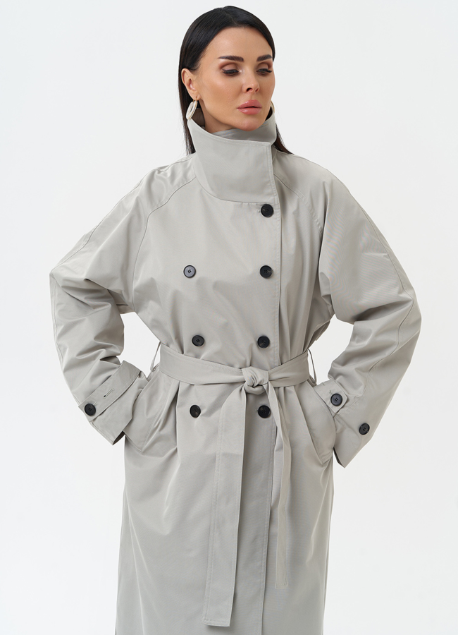 Длинный женский плащ  модель № 30269 универмаг малина