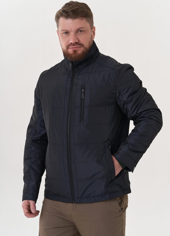 Мужская демисезонная куртка синего цвета модель № 26809 в кредит