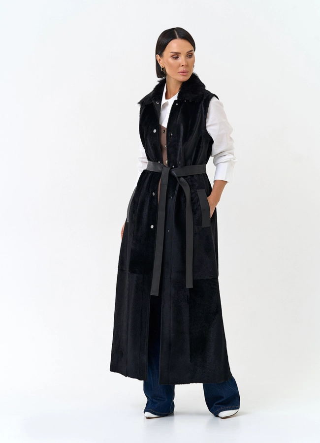 Женская натуральная дубленка трансформер модель № 34129 универмаг малина фото