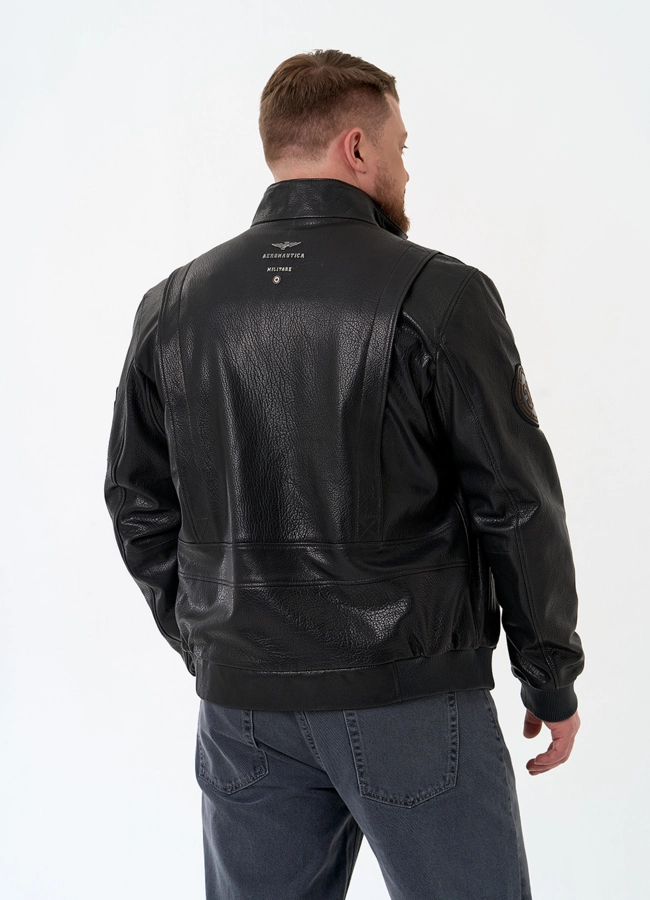 Мужская куртка бомбер из натуральной кожи модель № 32865 в кредит